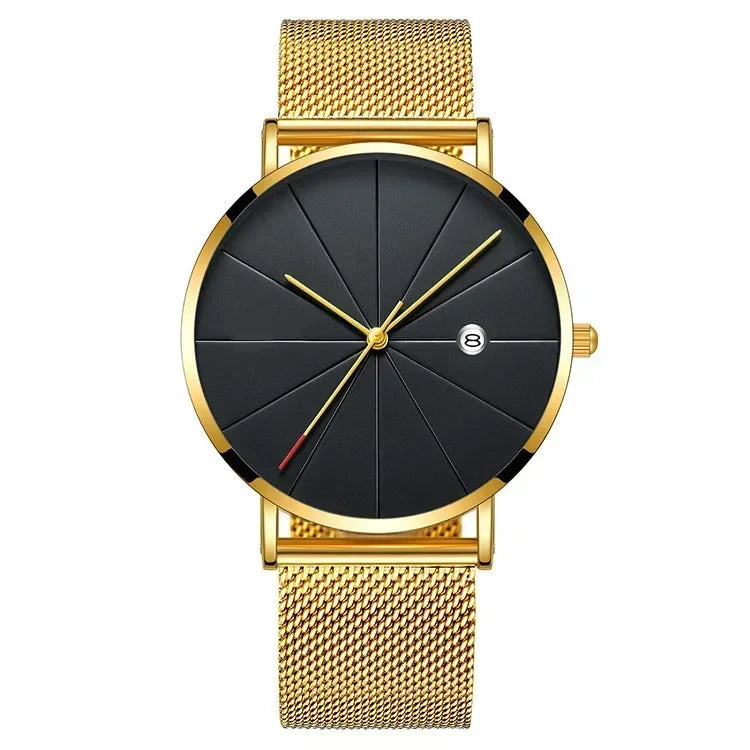 Men Watch Luxury Set Fashion Business Brown Quartz Wrist Watches