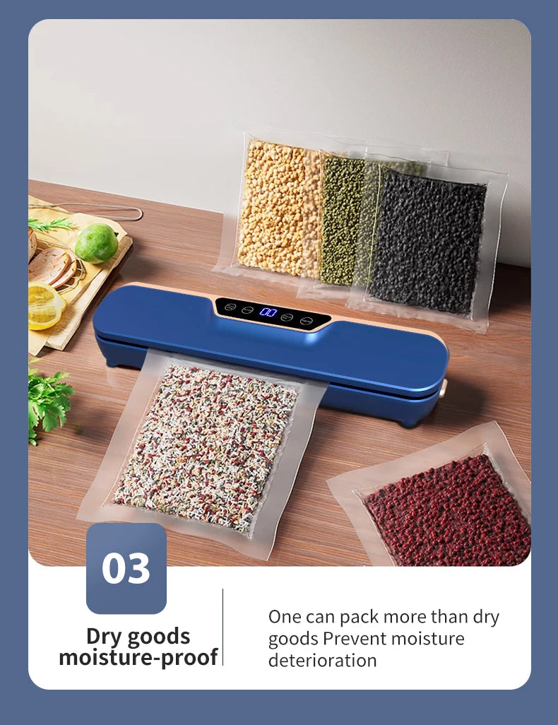 New LCD Touch Screen Household Food Automatic Vacuum Sealing Machine