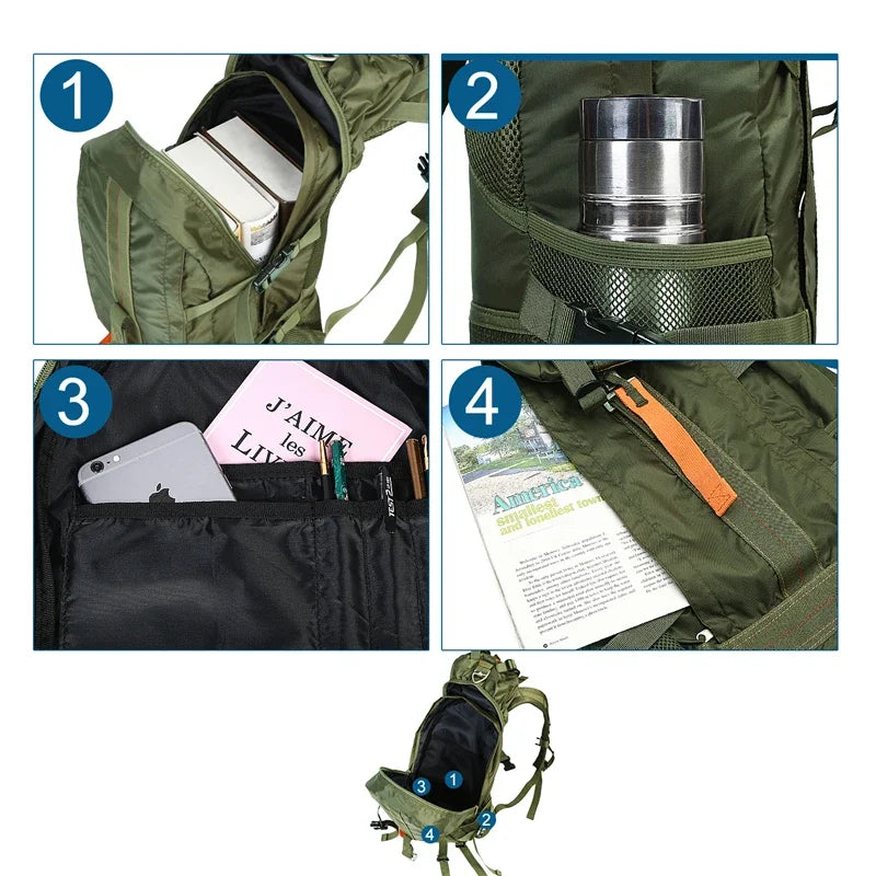 Travel Hiking Backpack Waterproof Lightweight Outdoor Sport
