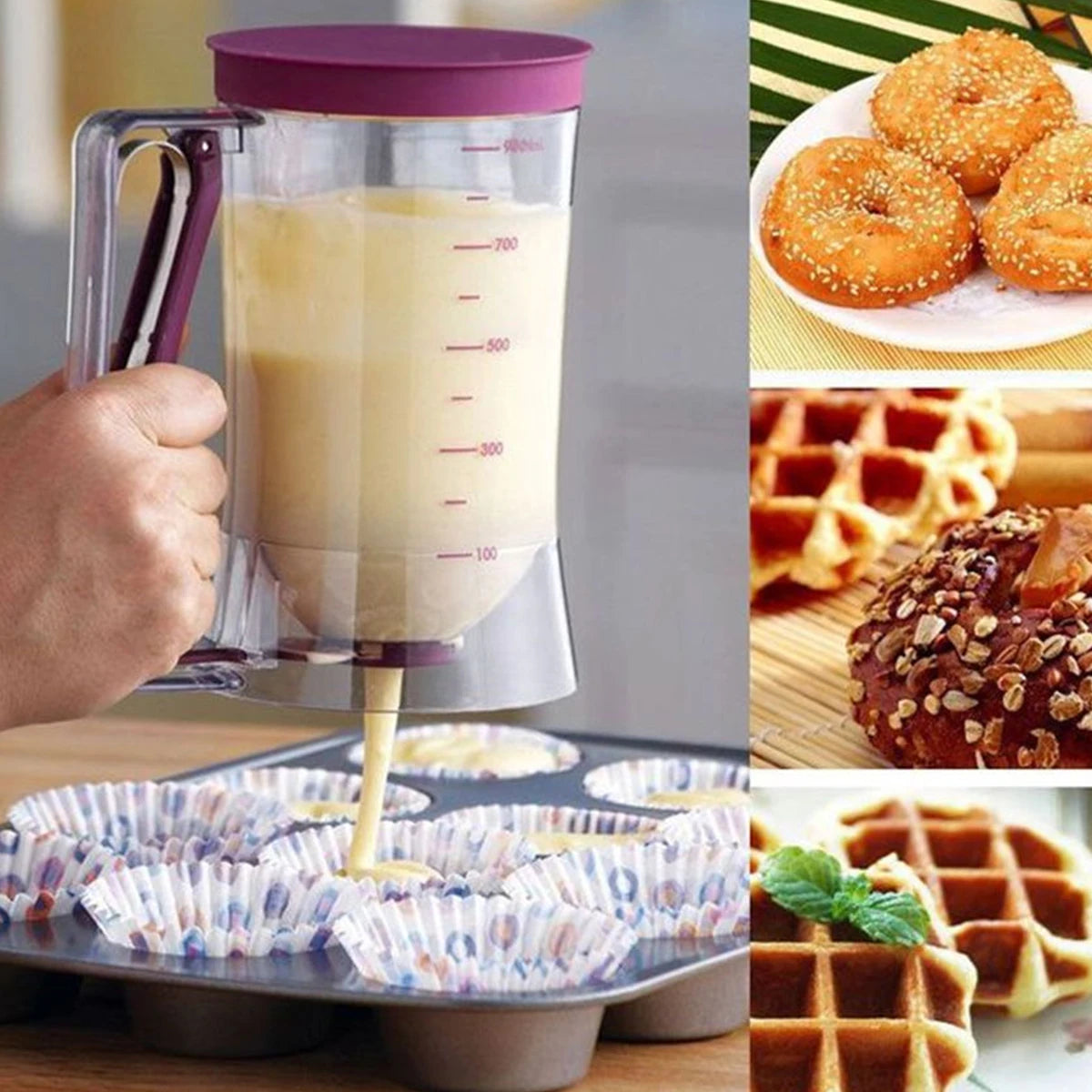 Batter Separator Pancake Dispenser with Measuring Label
