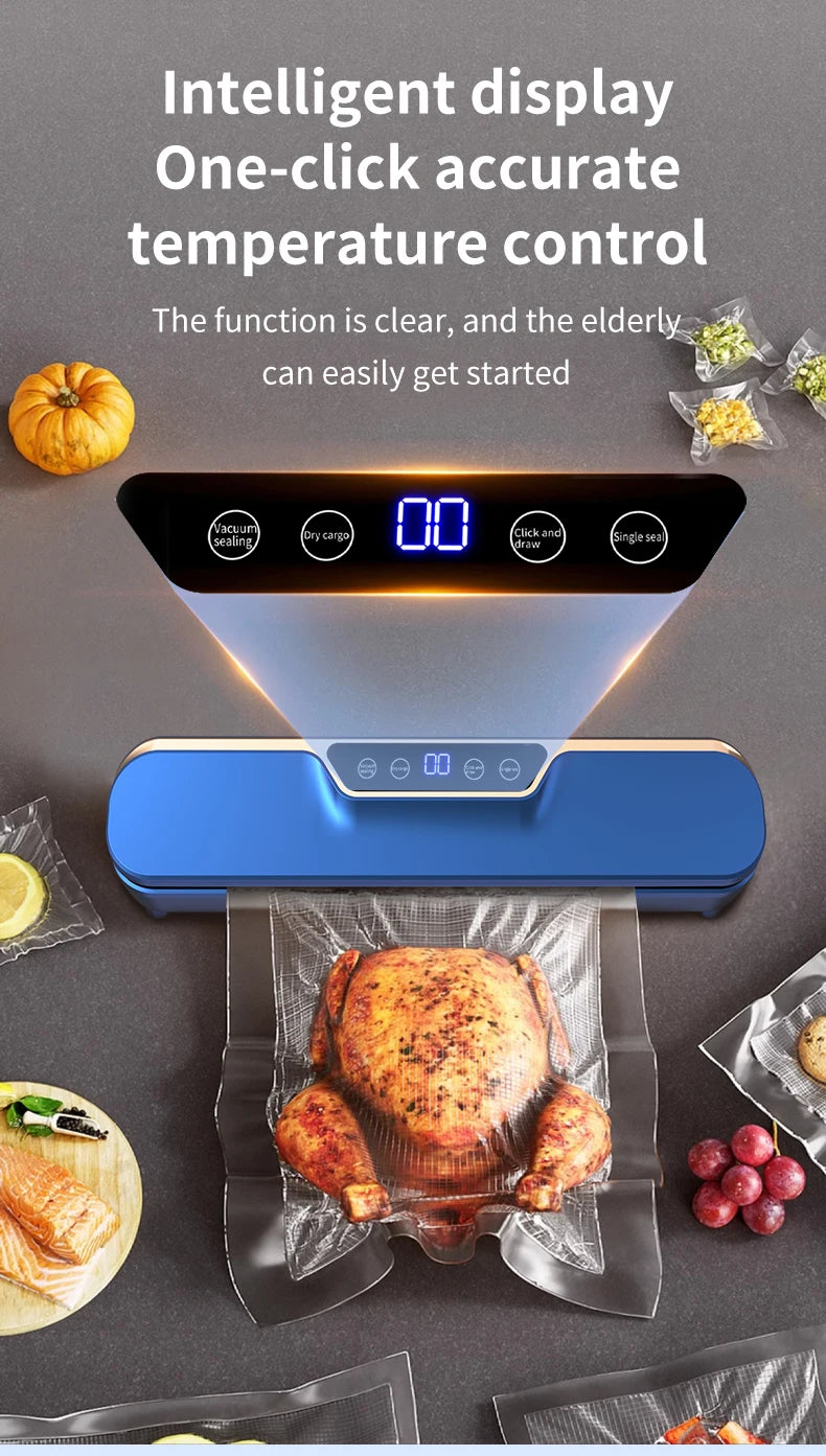New LCD Touch Screen Household Food Automatic Vacuum Sealing Machine