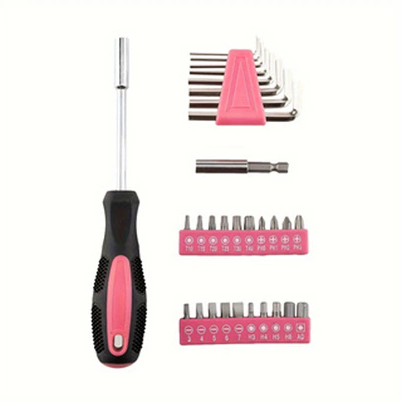39-Piece All Purpose Household Pink Tool Kit for Girls