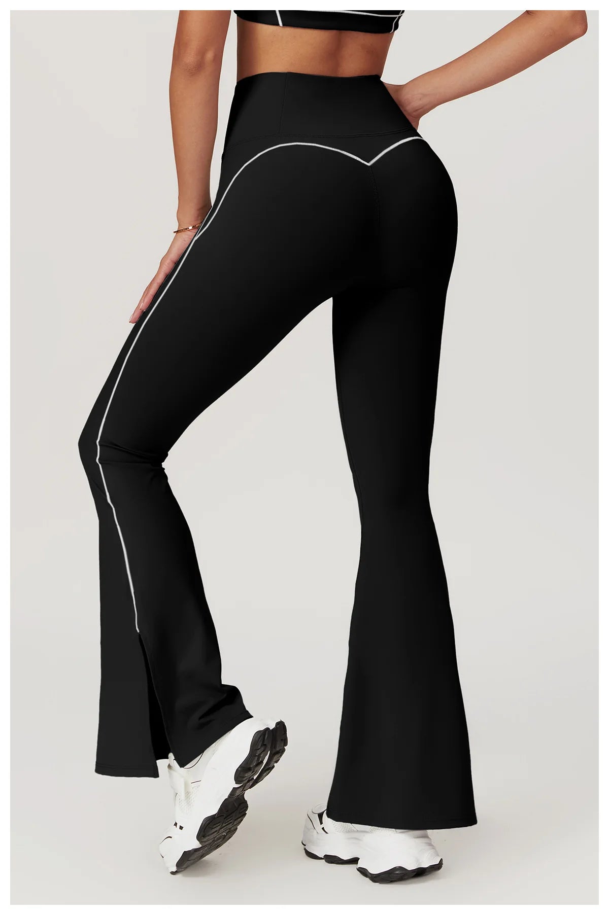 Yoga Set Women Sport Bra Gym Workout Legging High Waist Flare Pant