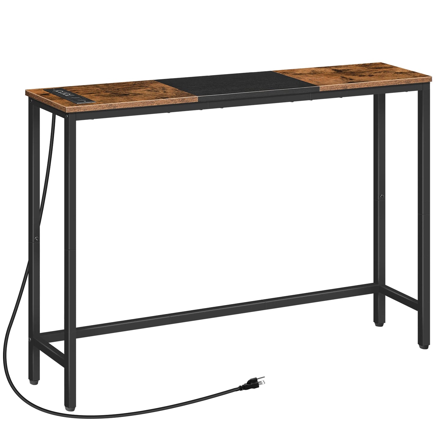 Narrow Console Table with Power Outlets for Living Room