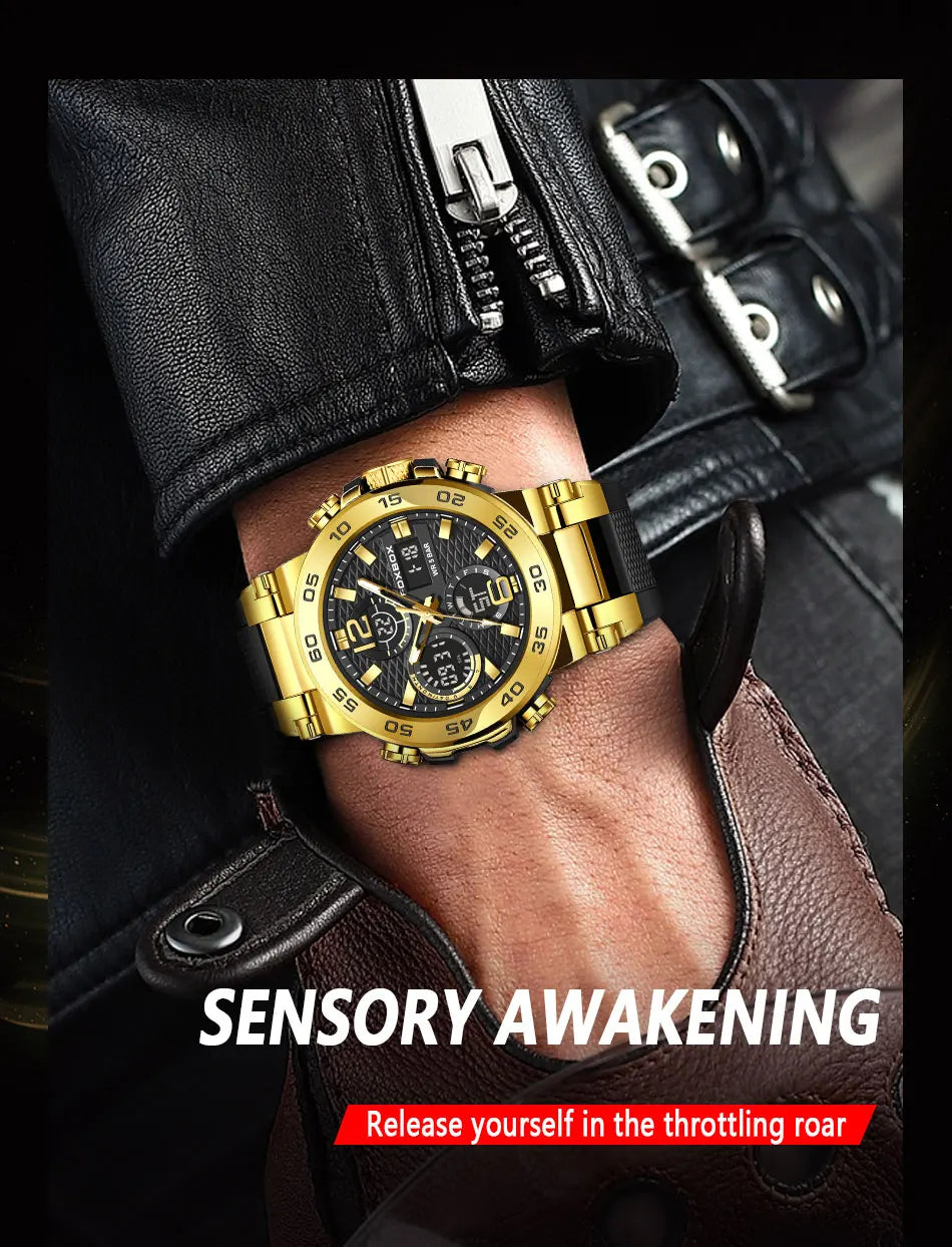 LIGE Fashion Military Watch For Men FOXBOX Luxury Quartz
