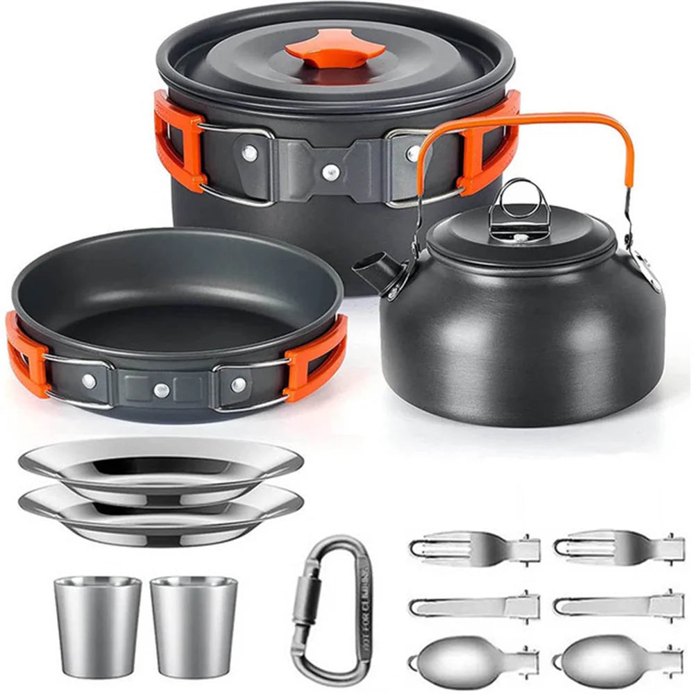 Camping Cooking set Teapot For 2-3 People Non-stick pots assorted sets