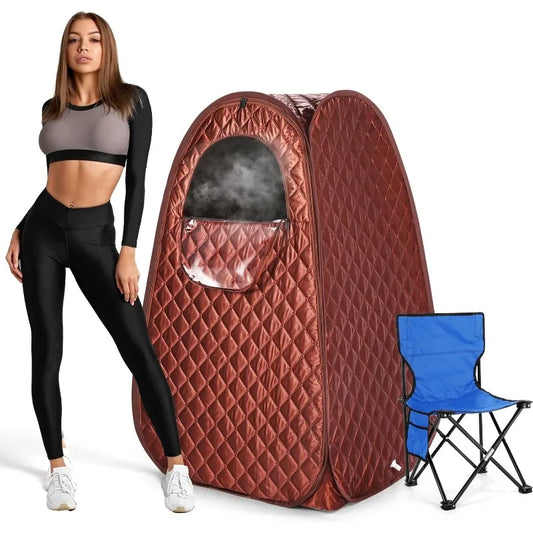 Single Person Sauna,-- Sauna Tent, Steamer 2.6L 1000W Steam Generator, 90 Minute Timer