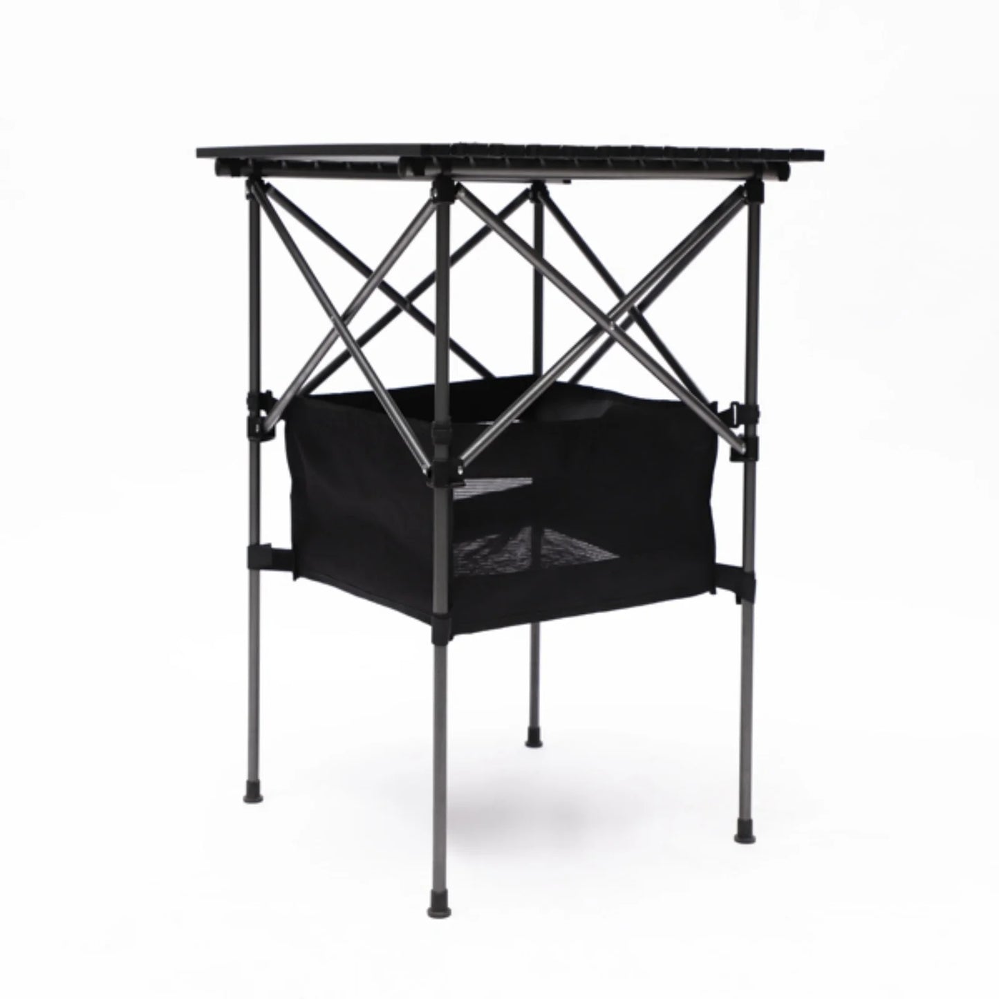 Set of 3 Folding Outdoor Table and Chairs Set Black/Gr