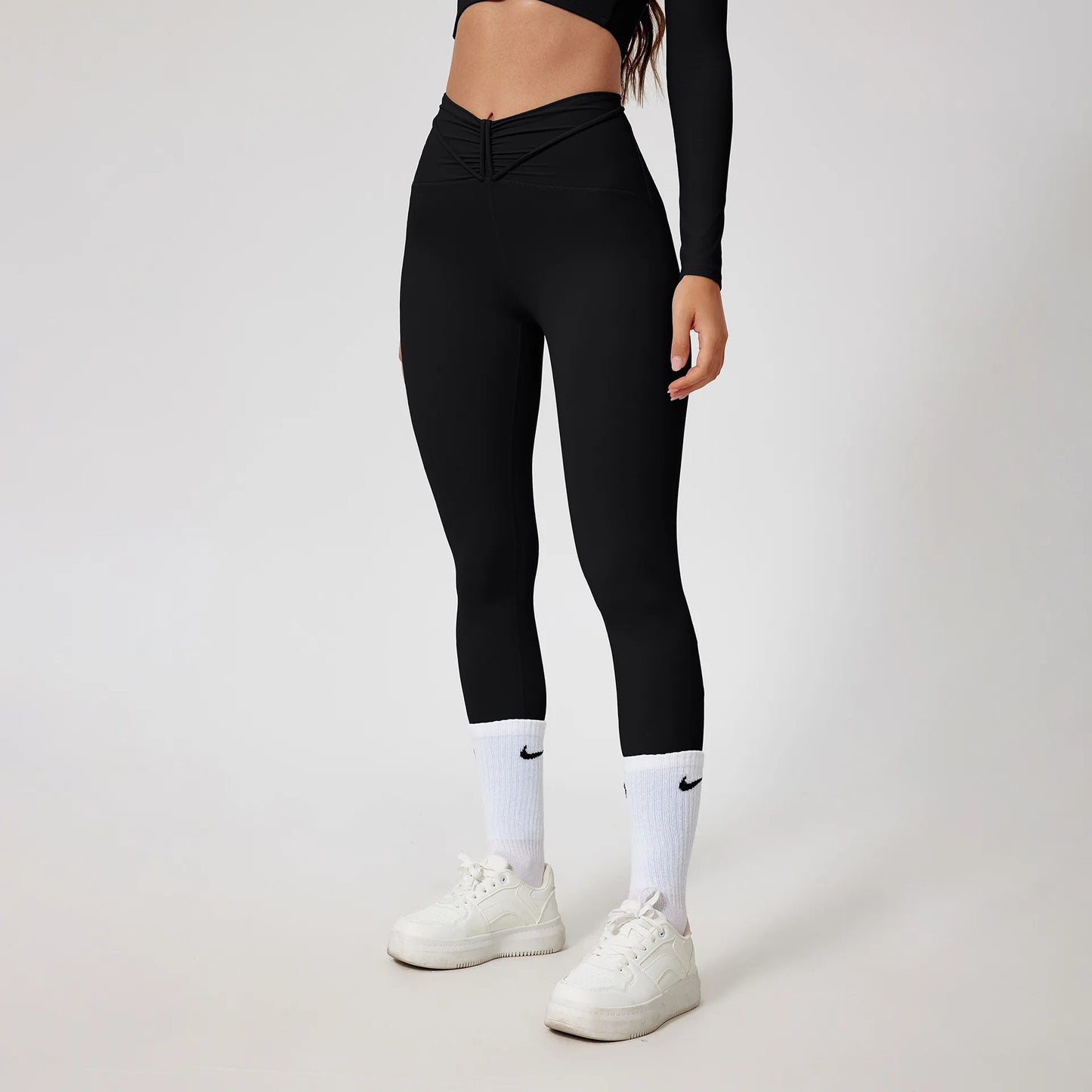 1/2Pcs Pad Crop Top Long Sleeve Gym Women Workout Set