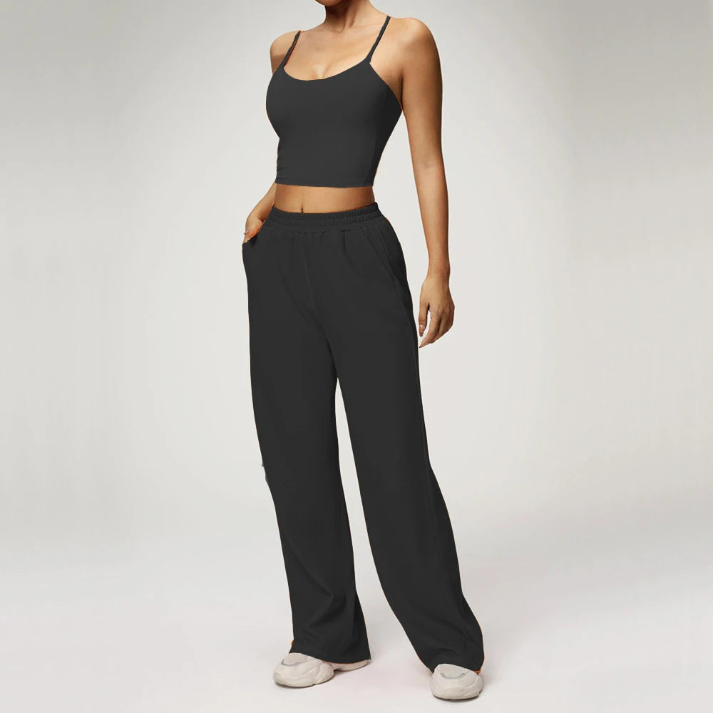 1/2PCS Loose Sweatshirt Yoga Set Gym Clothes Women Fitness