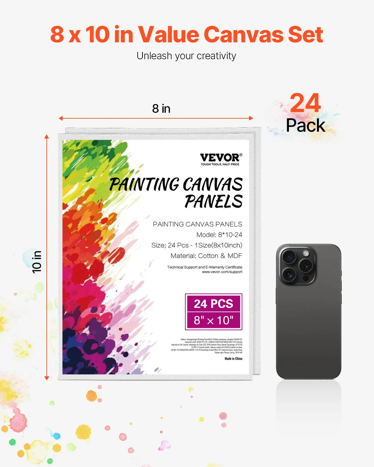 White Canvases Painting Canvas Panels for  Sketching Acrylic Oil Painting Watercolor Paint Canvas