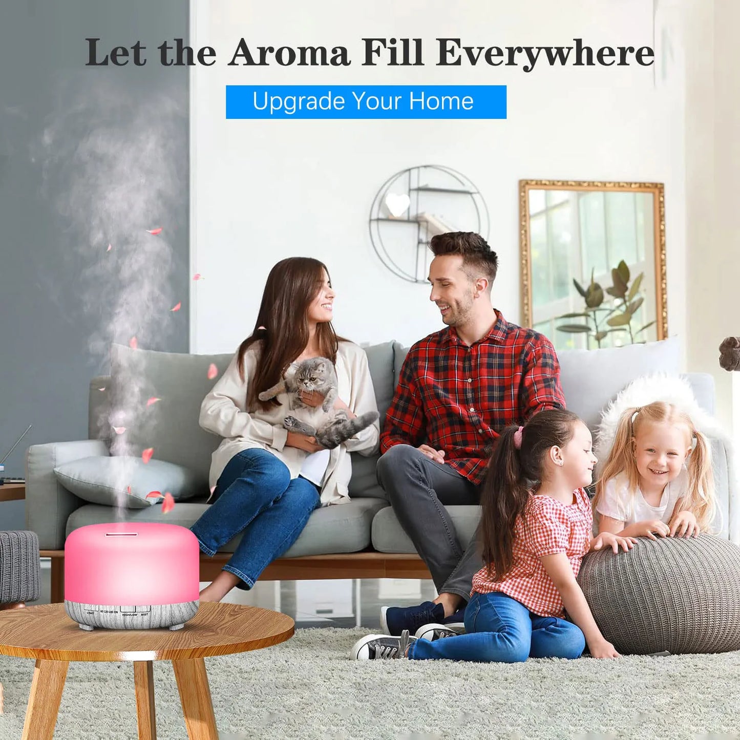 500ML Aromatherapy Oil Diffuser Essential Oil Aroma Diffuser Humidifier for Home Office