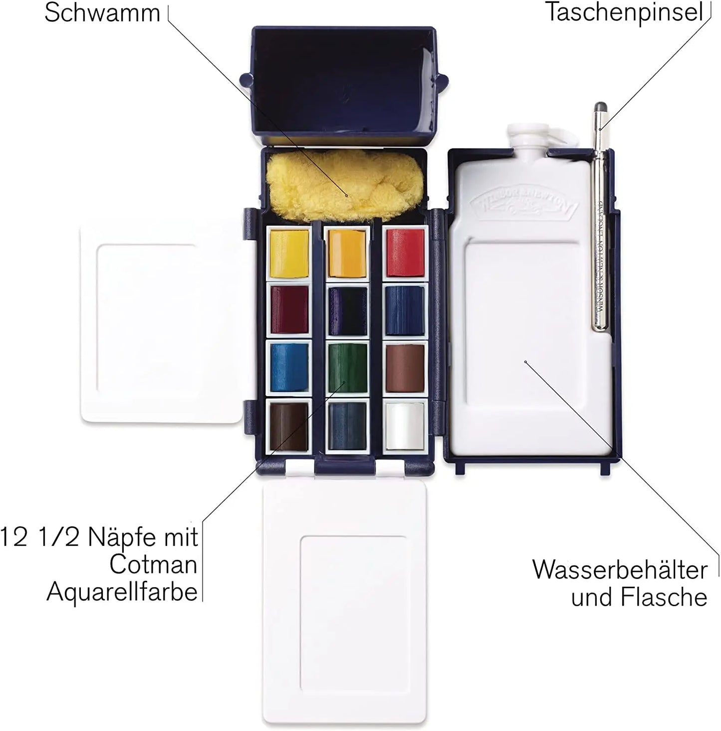 Artist Water Color Paint Field Pocket Travel Set 12 Colors