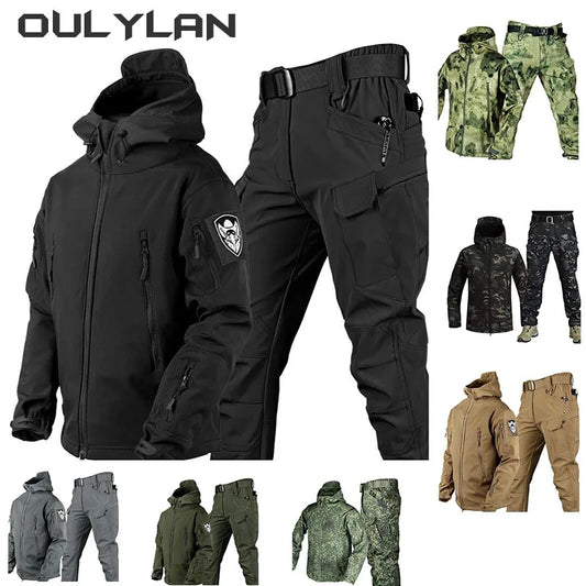 Men's Outdoor Shark Skin Jacket and Pants Set