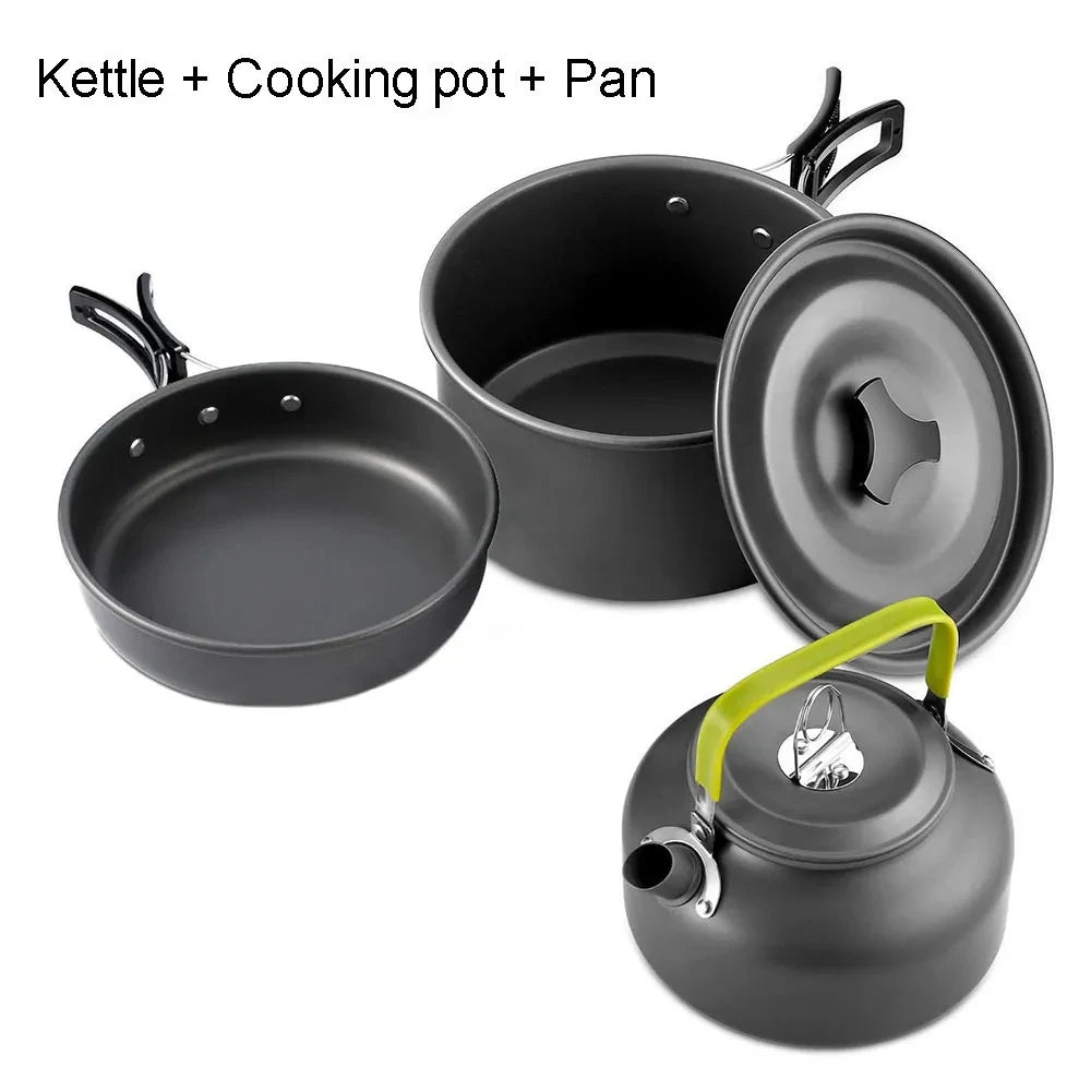 Camping Cooking set Teapot For 2-3 People Non-stick pots assorted sets