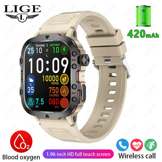 2024 New Smart Watch Men IP68 5ATM Outdoor Sports Fitness Tracker Health Monitor 1.96" BT Call Smartwatch