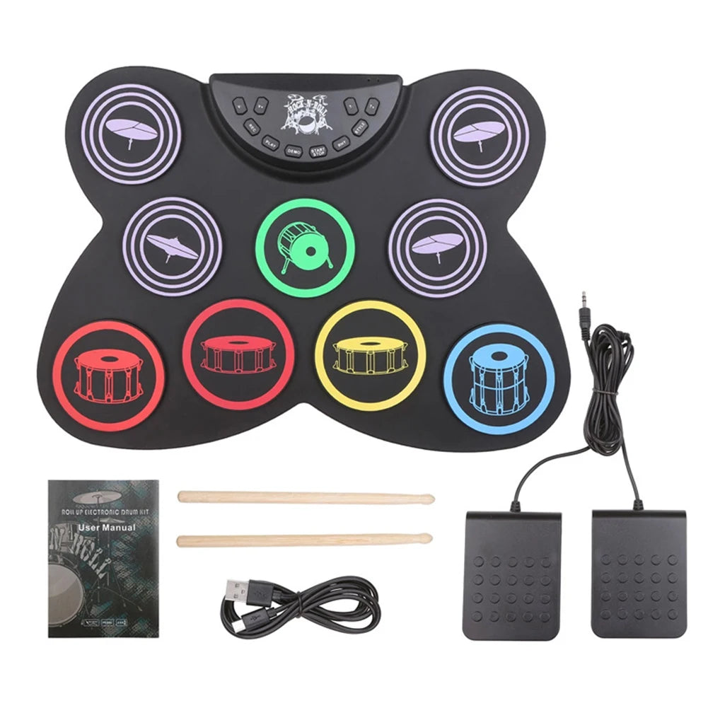 Folding Music Drums Hand Roll USB Electronic Silicon Drum Kit