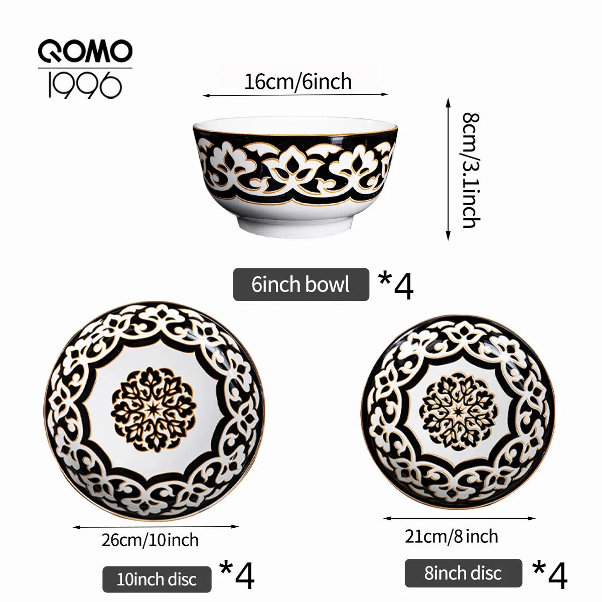 Dinnerware Set for 4-8, Handmade Reactive Glaze Dishes