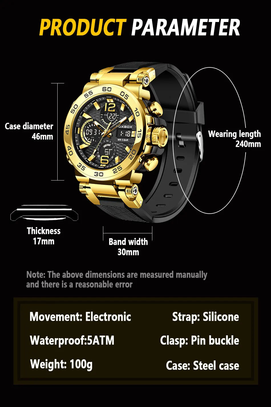 LIGE Fashion Military Watch For Men FOXBOX Luxury Quartz