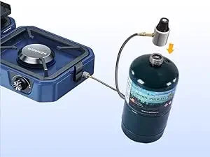 Camping Stove with Grill, Foldable Camp Stove with 16,000 BTU, Two Burners with Pie