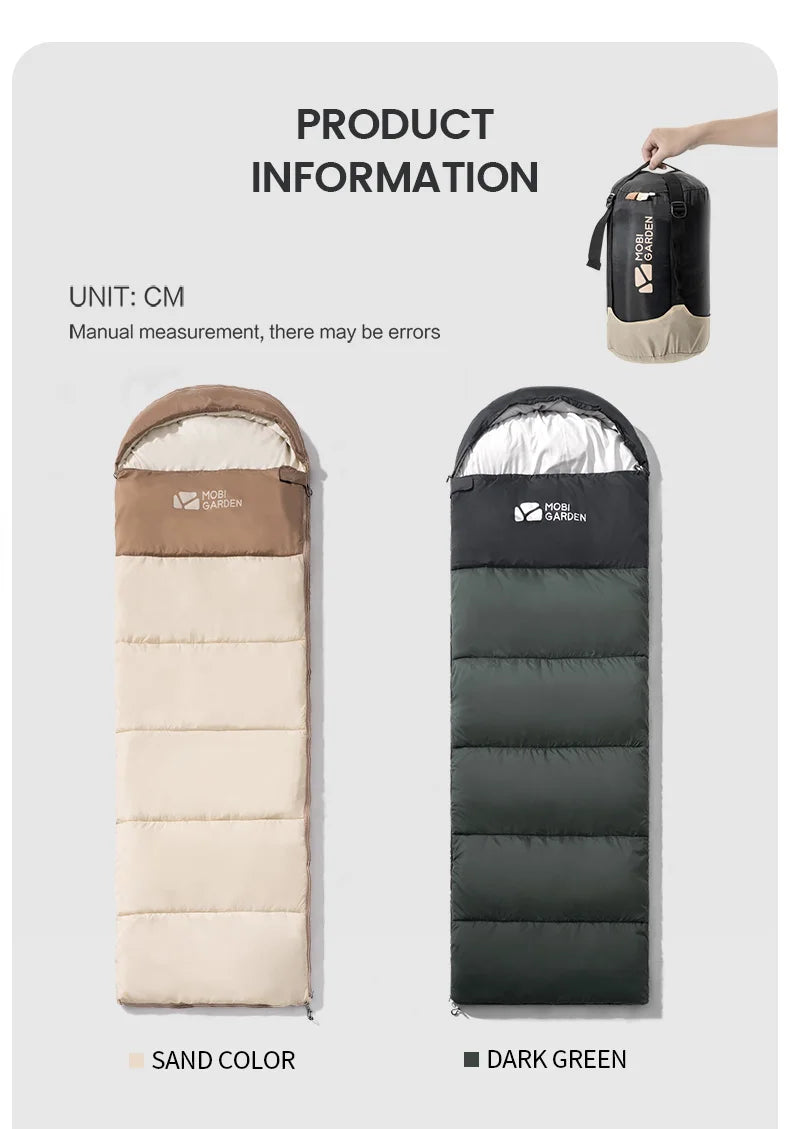 Mobi Garden Camping Hooded Sleeping Bag Mini Type 1.8kg 2.2kg