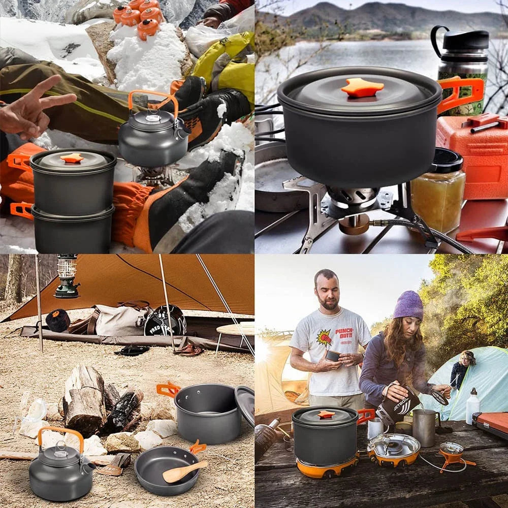 Camping Cooking set Teapot For 2-3 People Non-stick pots assorted sets