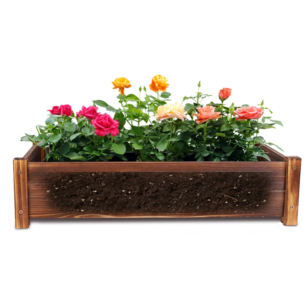 Raised Garden Bed, Large Wooden Planter for Outdoor Use