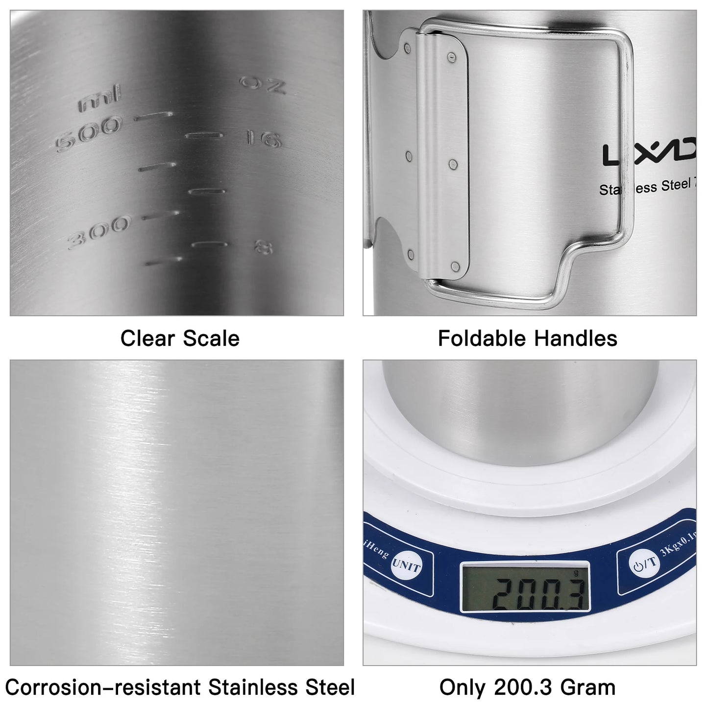 Lixada 750ml Outdoor Stainless Steel Water Cup Mug with Lid