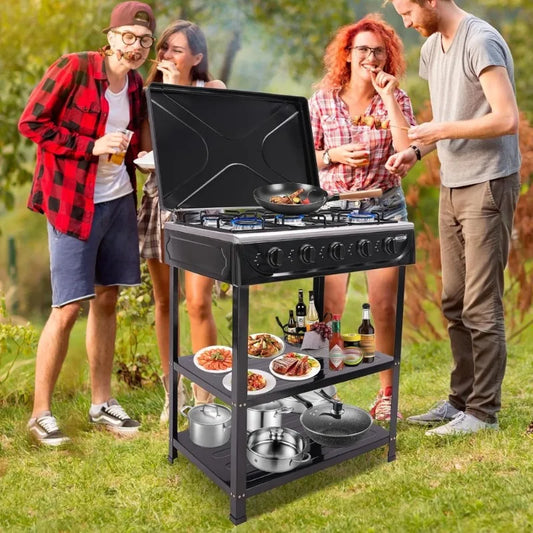 Natural Gas Stove Outdoor 5-Burner Portable Gas Stove