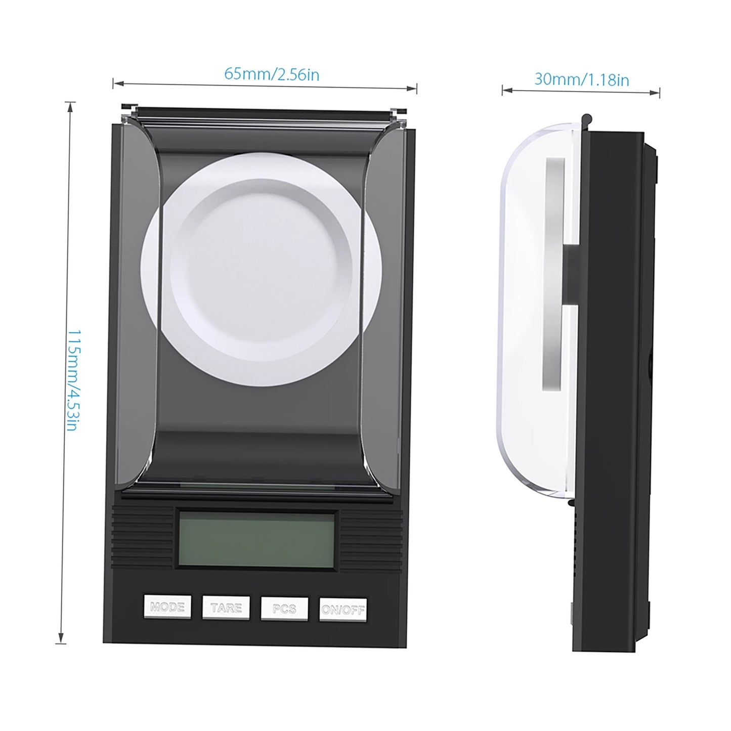 LCD Display Digital Milligram Pocket Scale Mini Jewelry Weigh Scales with Calibration Weights Tweezers Pans