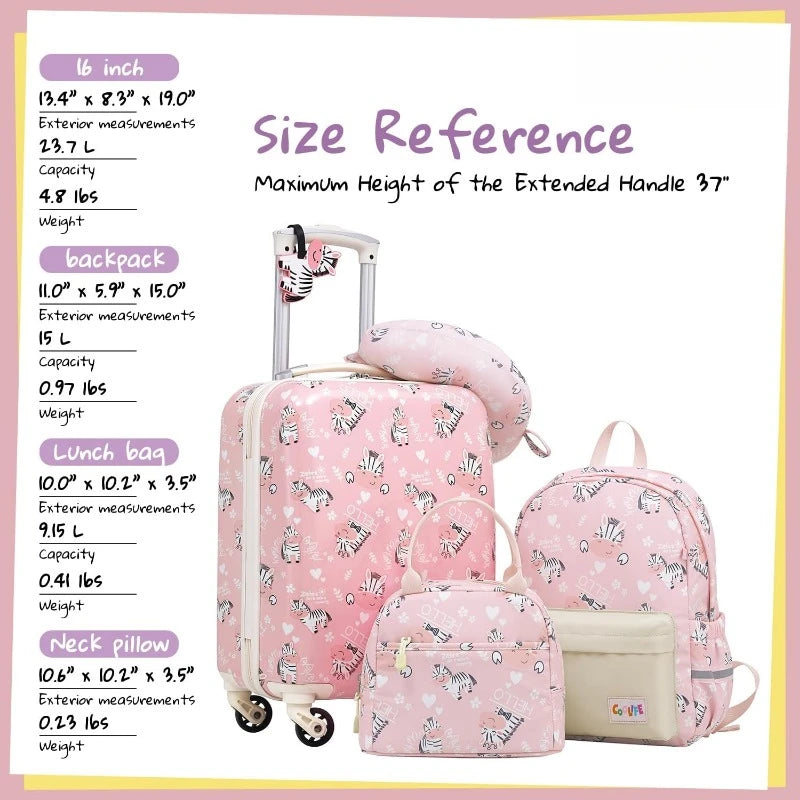 Kid’s Luggage Set 5 Piece Suitcase Set 16’’ Carry On