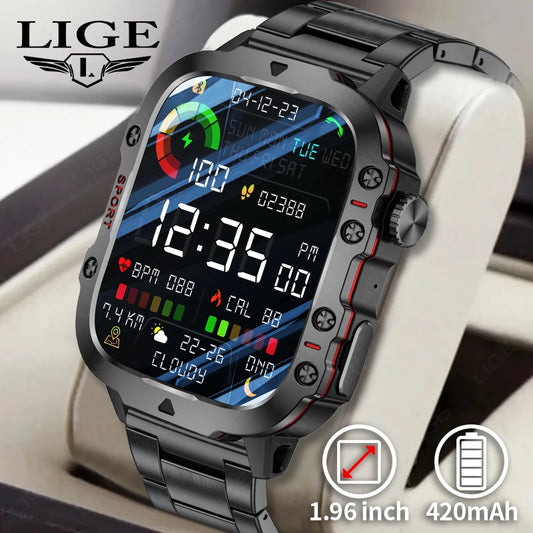 2024 New Smart Watch Men IP68 5ATM Outdoor Sports Fitness Tracker Health Monitor 1.96" BT Call Smartwatch