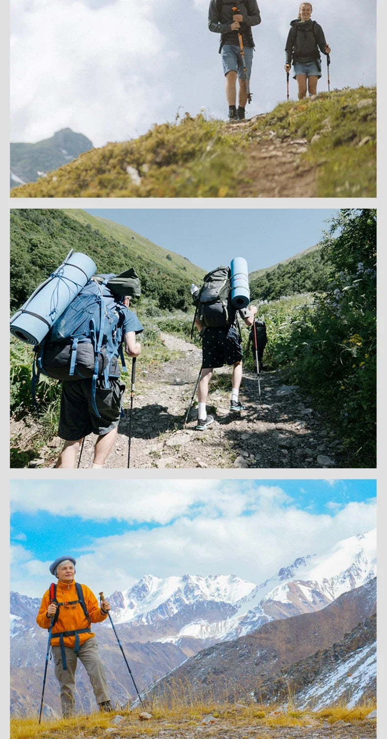 2PCS Trekking Telescopic Ultralight  Hiking Cane