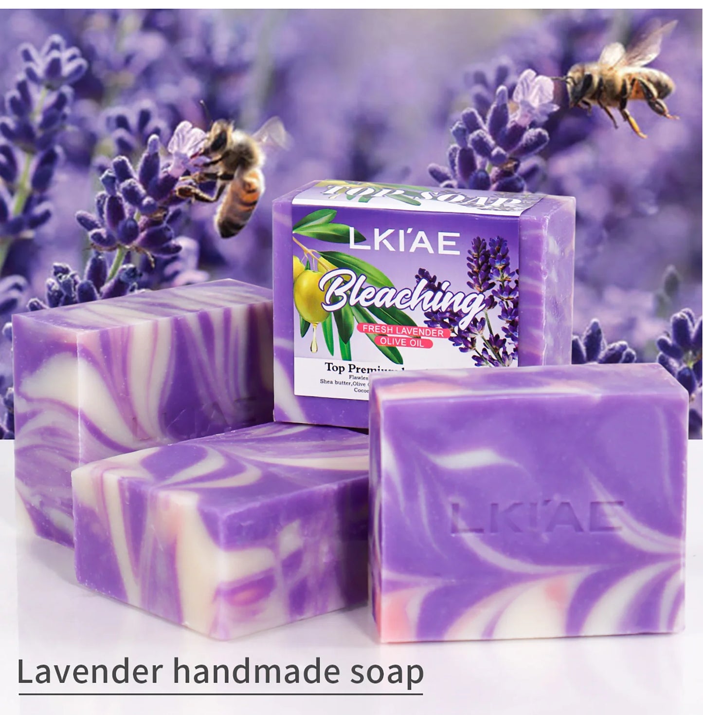 5 Days Anti Acne Brightening Pure Lavender Essential Oil Face Whitening Lavender Soap