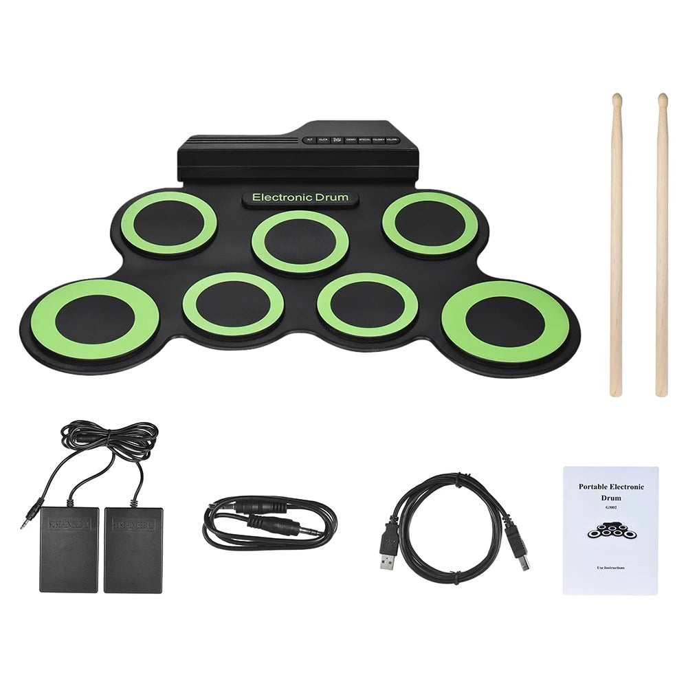 Folding Music Drums Hand Roll USB Electronic Silicon Drum Kit