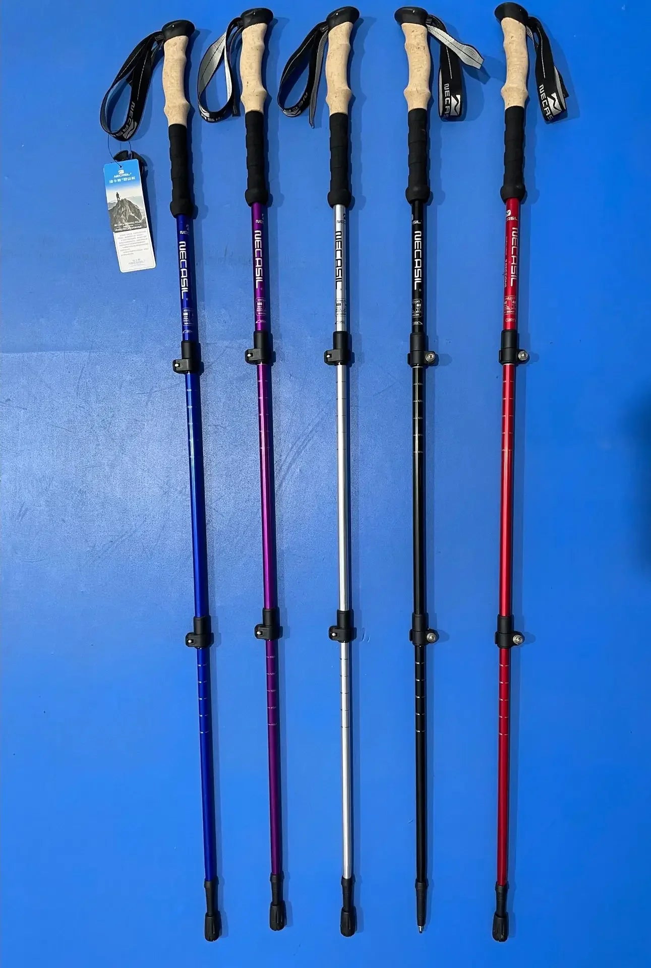 2PCS Trekking Telescopic Ultralight  Hiking Cane