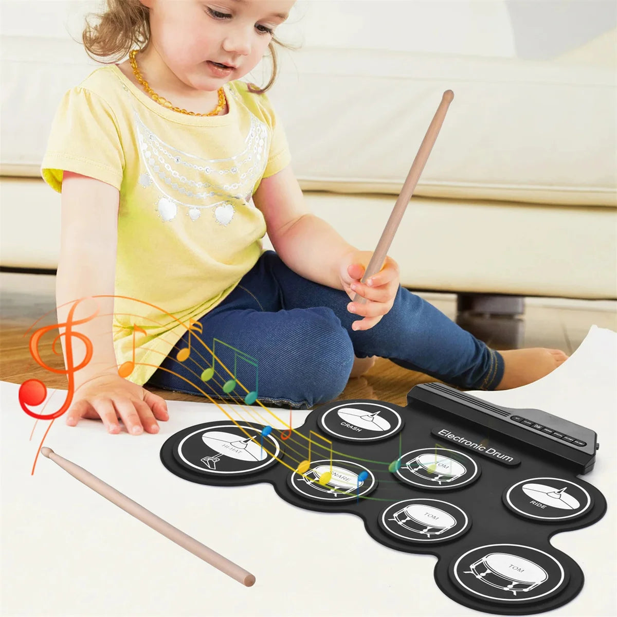 New Folding Silicone USB Electronic Drum With Drumsticks