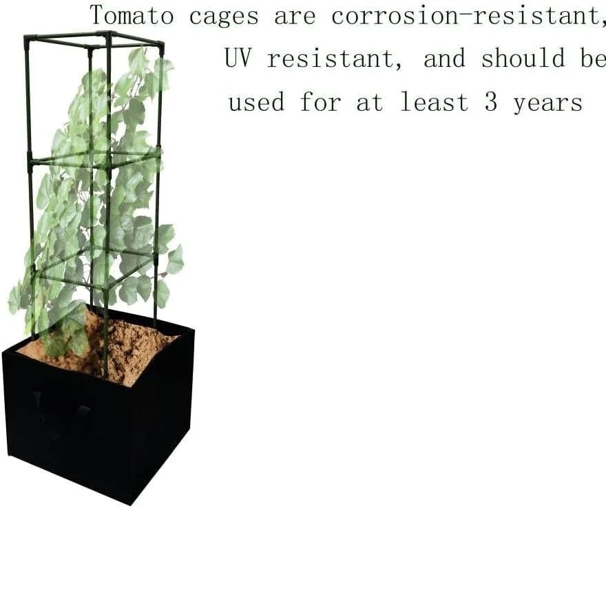 3 Pack Tomato Cages with Grow Bags, Tomato Planter, 48 Inch