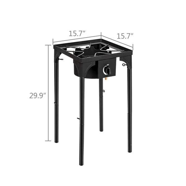 Outdoor Camp Stove High Pressure Propane Gas Cooker Portable Cast Iron Burner 75000 BTU