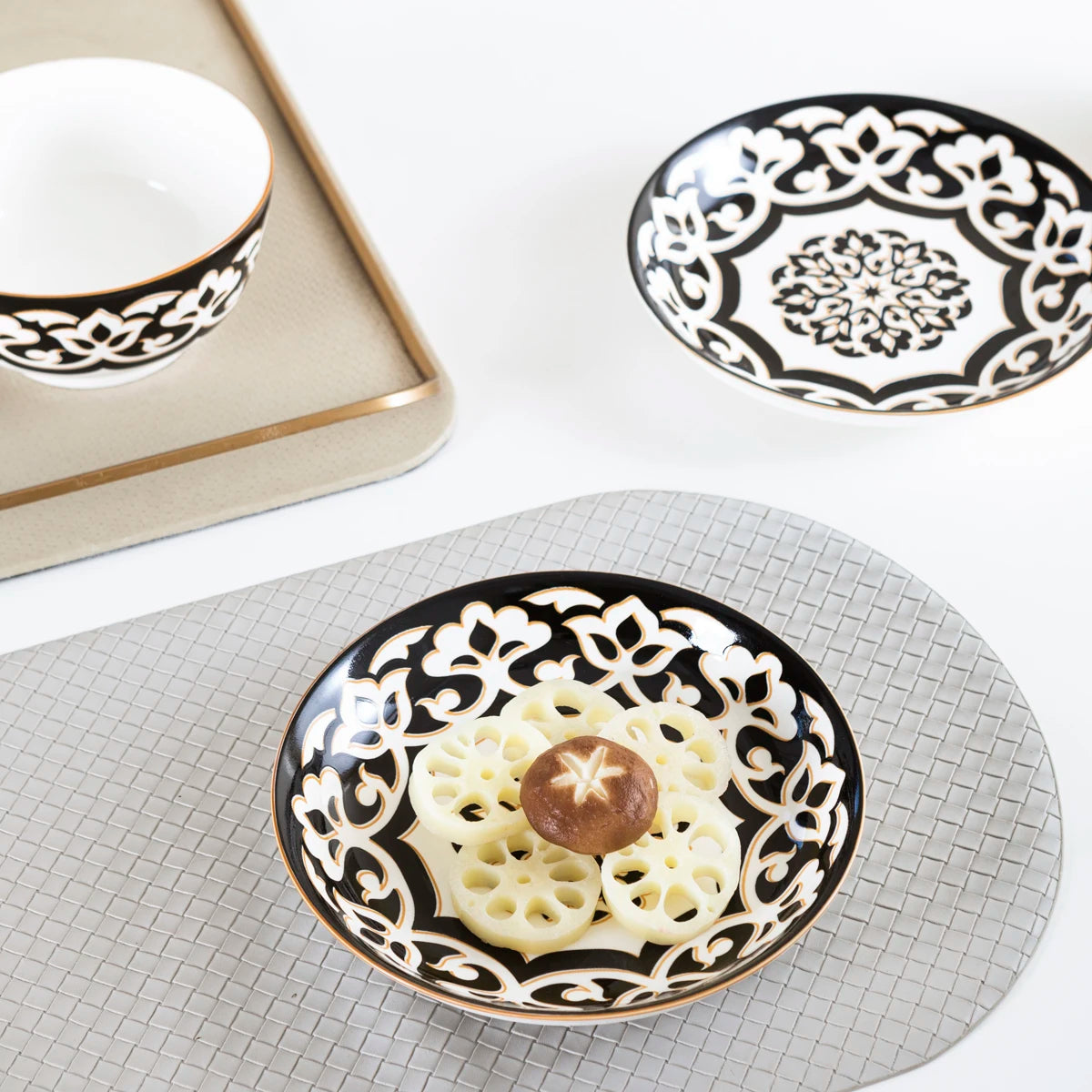 Dinnerware Set for 4-8, Handmade Reactive Glaze Dishes