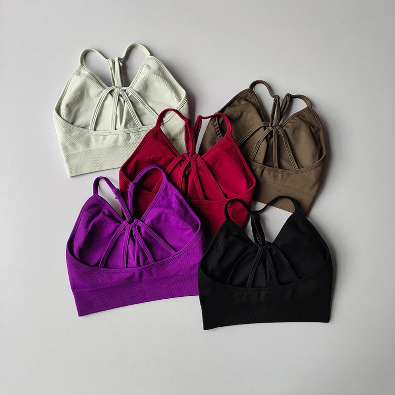2PCS Women's Seamless Sports Bra Yoga Suit Quick-Dry Gym Wear Set