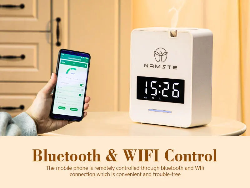 Namste WIFI Bluetooth Diffuser Aromatherapy 300ML Capacity Air Purifier Essential Oil Freshener for Home and Large Spaces 1000m³ HVAC 8W Power