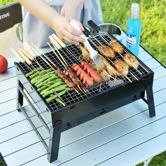 Portable BBQ Charcoal Grill Stainless Steel Mini Tool Kit