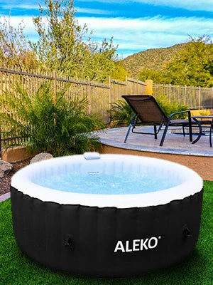 Inflatable Hot Tub Spa | Personal High Powered Jetted Bubble | 265 Gallon | Black
