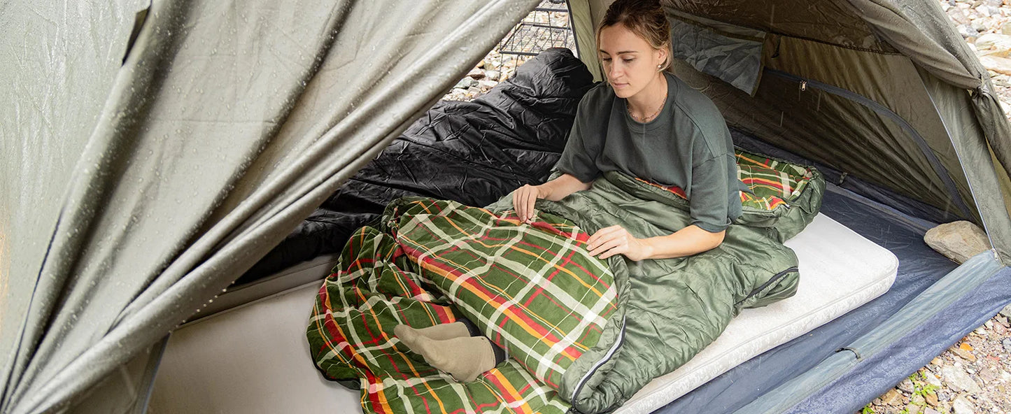 KingCamp Flannel Sleeping Bag for Camping, Stretchable Polyester-cotton