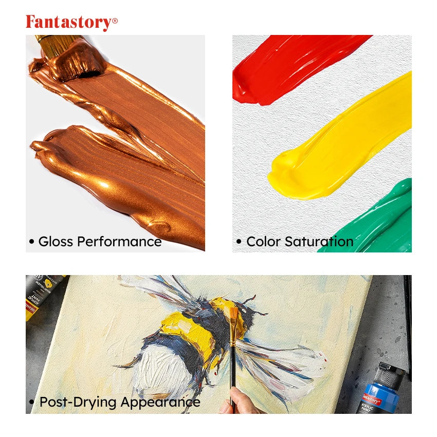 28 Classic Colors Acrylic Paint Set, Professional Craft Paint With 12 Brushes, Suitable for Wood/ Stones/ Model/ Rock