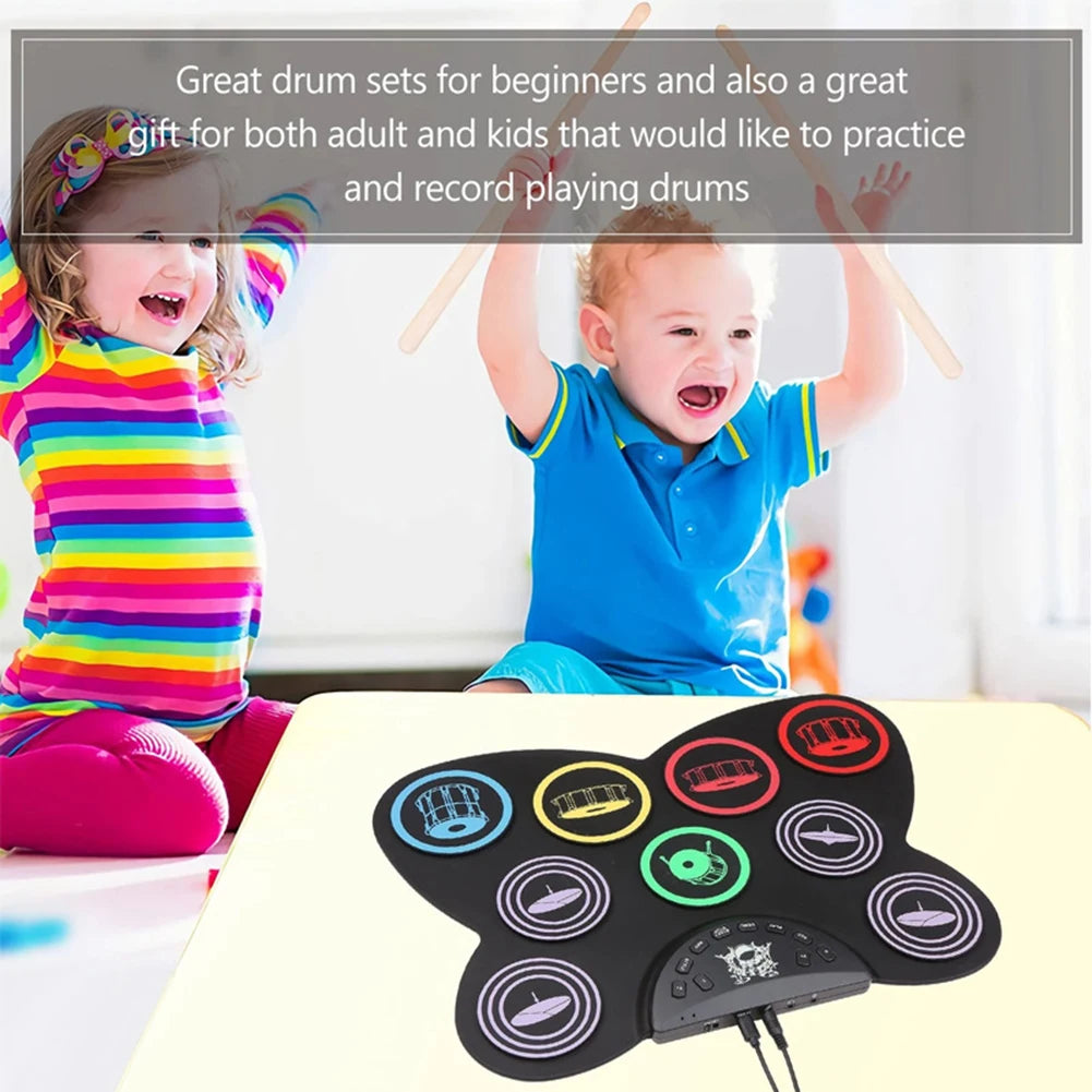 Folding Music Drums Hand Roll USB Electronic Silicon Drum Kit
