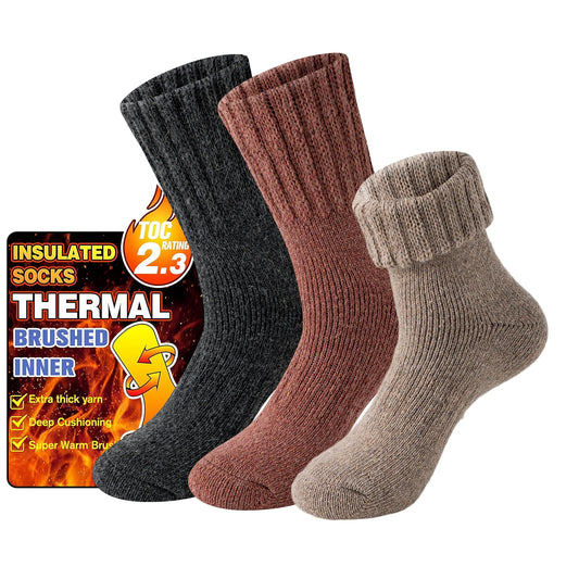 3 Pairs of Merino Wool Warm Winter Socks