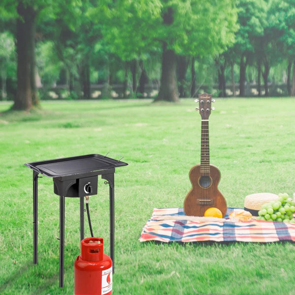 Outdoor Camp Stove High Pressure Propane Gas Cooker Portable Cast Iron Burner 75000 BTU