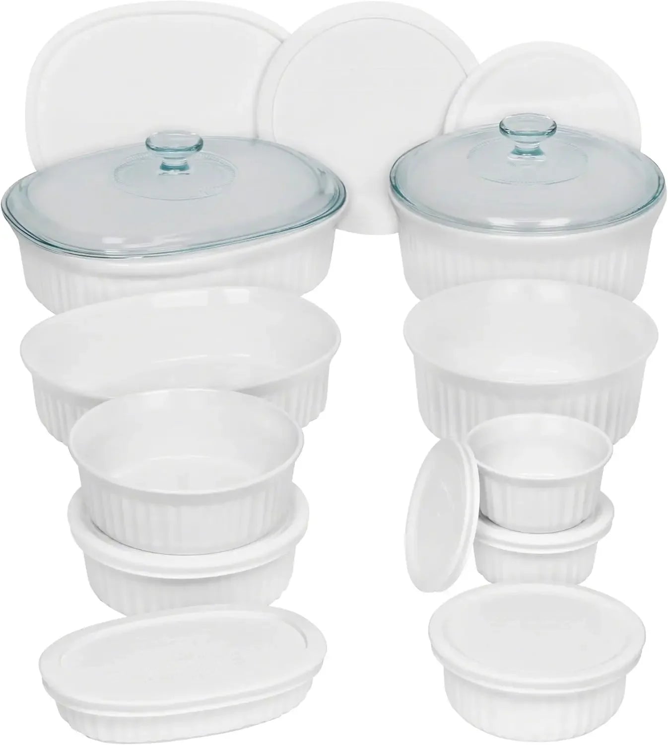 20-Pc Ceramic Bakeware Set with Lids, Stoneware, Microwave, Dishwasher, Oven